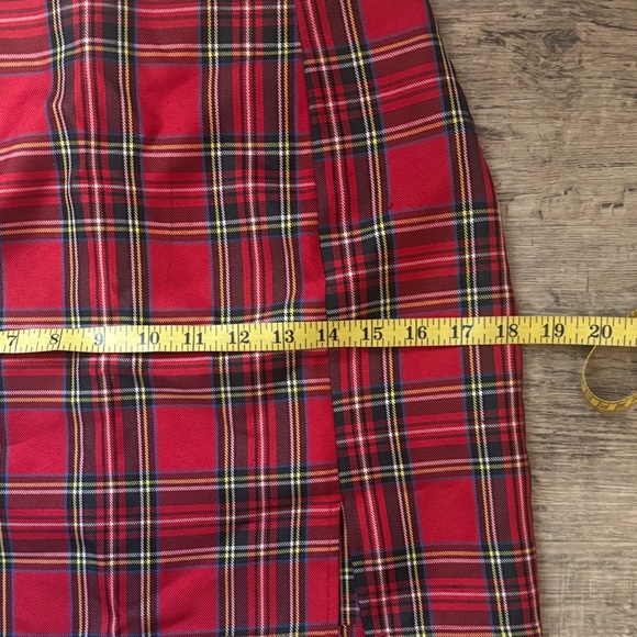 Plaid Red Mini Skirt - Picture 3 of 9